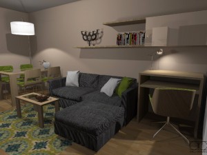 Living room at the Adrian Cârstea walkway, Bucharest